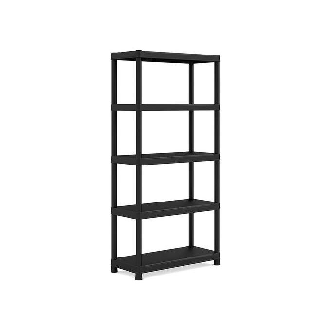 Keter Plus Double Scaffale 5 Ripiani Pieni con Opzione di Montaggio Doppia Nero 90x40x182cm per Esterni