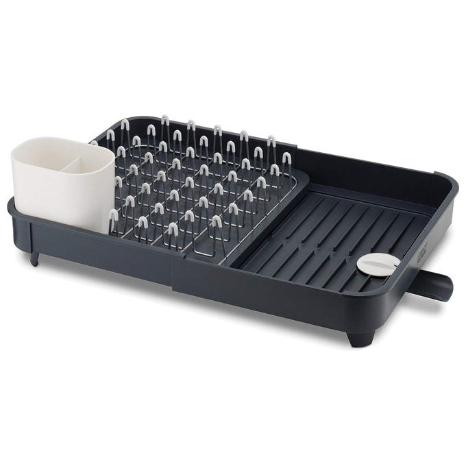 Joseph Joseph 5028420850406 Extend Asciugapiatti Estensibile con Vano per Posate Rimovibile e Sistema di Drenaggio Integrato colore Grigio