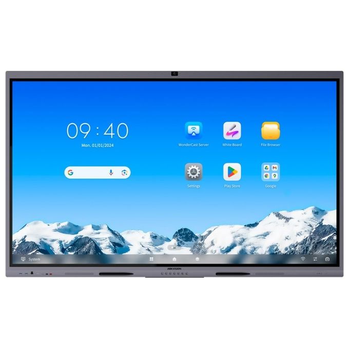 Hikvision DS-D5C75RB-B2L Monitor Interattivo 75'' Touch DLED 4K 60Hz 8GB RAM 128GB Storage Android 14 Wi-Fi 6 50 punti touch colore Grigio