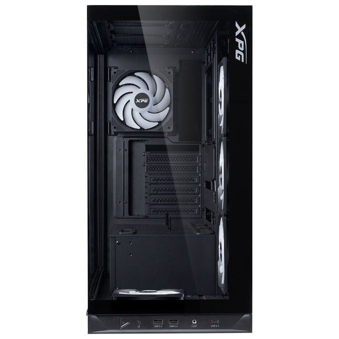 XPG 75261589 Invader X BTF Case PC Midi Tower con Supporto Fino a 360mm Radiatori Superiore e Laterale e Ventole ARGB 120mm 140mm colore Nero