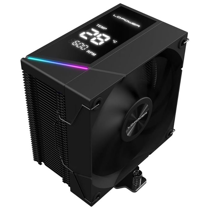 LC-Power LC-CC-120-DB6 Raffreddatore CPU DIGI 230 W 6 Heatpipe in Rame 1 Ventola 120 mm 600-2200 rpm 4-pin PWM 3-pin ARGB colore Nero