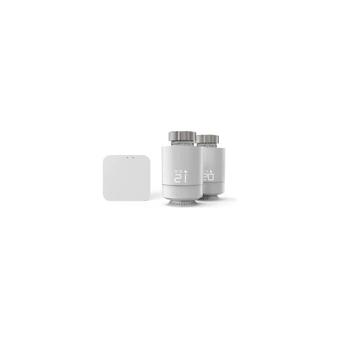 Hama 00176662 Smarte WLAN-Heizungssteuerung 2x Smartes Heizkörperthermostat + Zentrale Programmierbar Kompatibel mit Amazon Alexa und Google Assistant Farbe Weiß