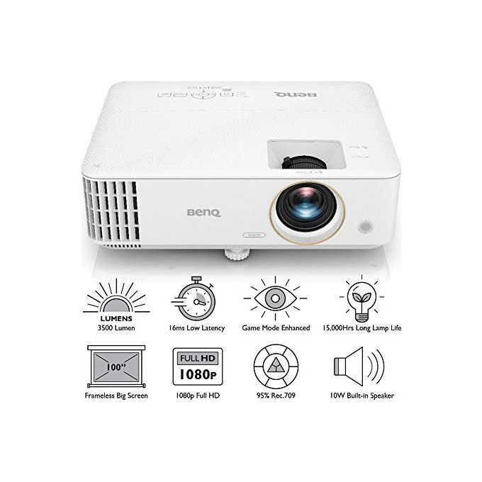 BenQ 9H.JLS77.14E TH585P Videoproiettore DLP Full HD 1080p 3500 ANSI lumen HDR Gaming 16ms Input Lag Altoparlante 10W colore Bianco