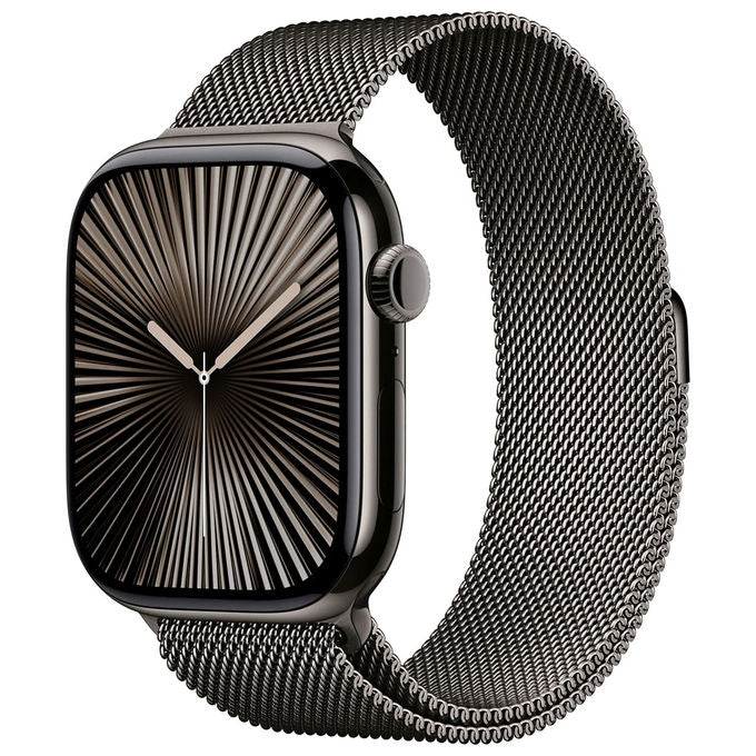 Apple MX053QL-A Watch Serie 10 Smartwatch GPS + Cellular 42mm Cassa in Titanio con Cinturino in Acciaio Inox colore Ardesia