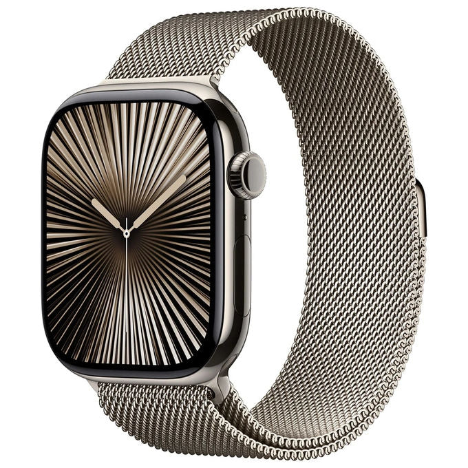 Apple MWXF3QL-A Watch Serie 10 GPS + Cellular 42mm Cassa in Titanio con Loop in maglia milanese colore Titanio