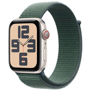 Apple MXGH3QL-A Apple Watch SE Smartwatch GPS + Cellular 40 mm con Cassa in Alluminio Starlight e Cinturino Sport Loop colore Verde Lago