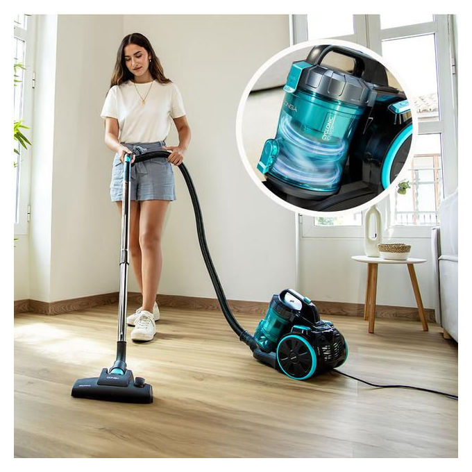 Cecotec aspirapolvere a traino senza sacco Conga Rockstar Cyclonic XL, 890W, 17 kPa, serbatoio 2.5L, tubo telescopico metallico