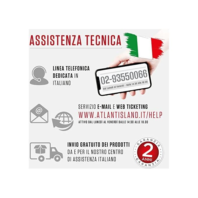 Atlantis A03-OP1002 UPS Online Gruppo di Continuita' Server Doppia Conversione 1000VA 900W Tower Onda Sinusoidale 4 IEC LCD USB EPO Slot SNMP 2x12V 9Ah colore Nero