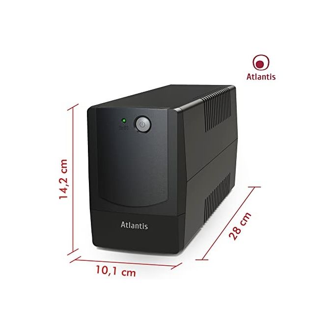 Atlantis OnePower PX800, UPS Line Interactive 800VA-400W, AVR (3 stadi), Onda PseudoSinusoidale, 4 prese IEC, 1 Batteria 12V 7Ah