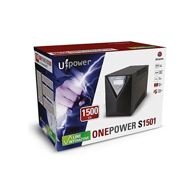 Atlantis Ups A03-S1501 1500va-900w Line interactive Stabilizzatore e Filtri