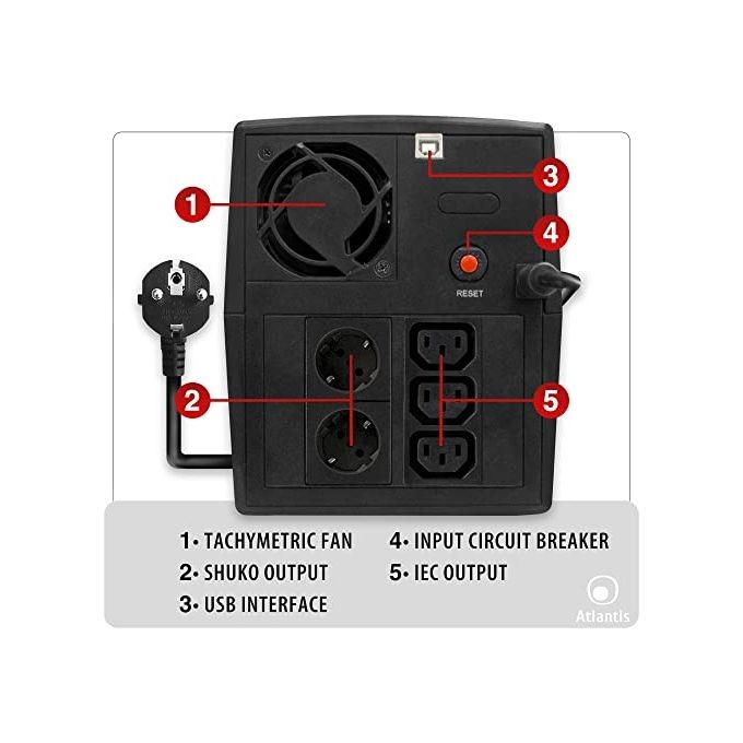 Atlantis A03-S2001 OnePower 2001 Gruppo di Continuita' UPS 2000VA 1200 Watt