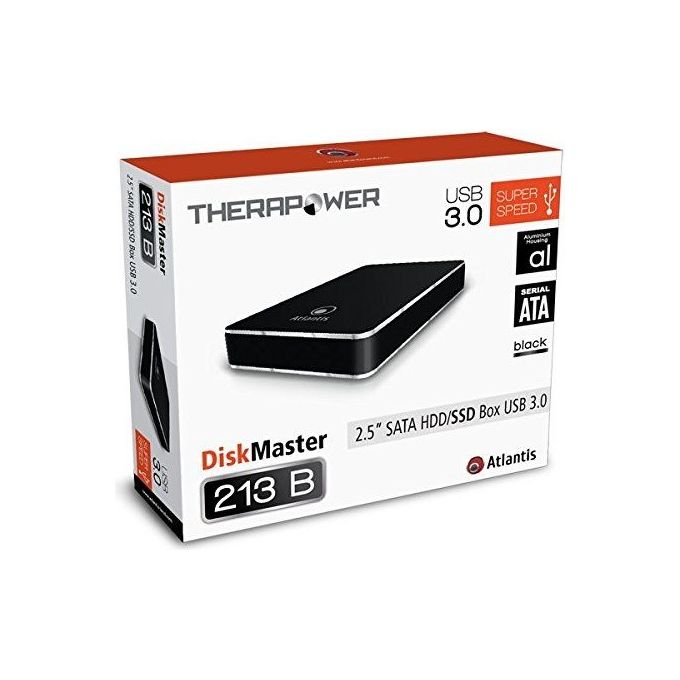 Atlantis Box Esterno per Hd2,5' Sata Usb3.0 nero Alluminio Satinato