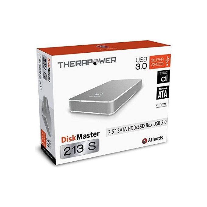 Atlantis Box Esterno per Hd2,5' Sata Usb3.0 silver Alluminio Satinato
