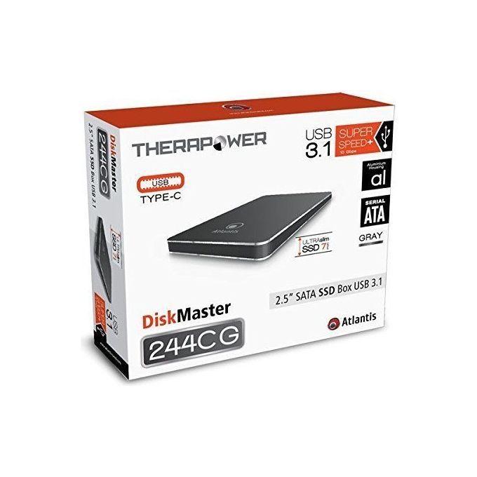 Atlantis box Esterno Diskmaster Ultraslim Hde244gc 2,5 sata usb 3.1-type-c Grigio