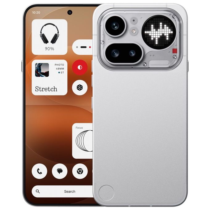 Nothing Phone (4a) Pro, smartphone 6,83 pollici AMOLED 144Hz, tripla fotocamera 50MP, Snapdragon 7 Gen 4, 8GB 128GB, argento
