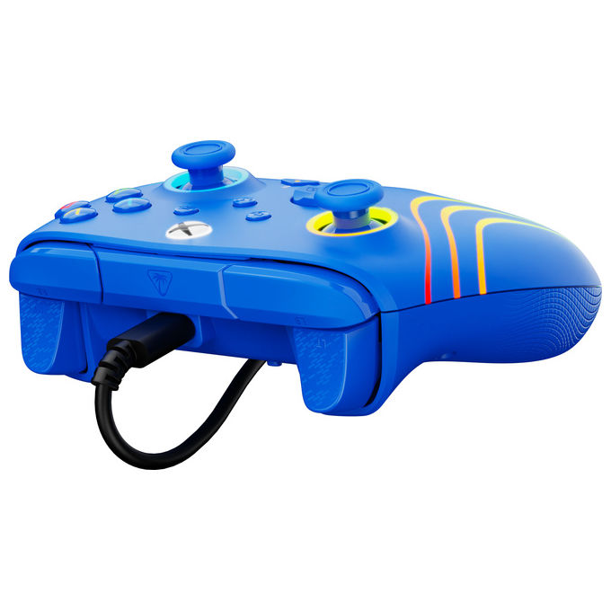 Turtle Beach TBC-2002-25 Afterglow Wave Gamepad Cablato con Licenza per Xbox e PC Pulsanti Programmabili Trigger Effetto Hall Controlli Audio RGB colore Blu