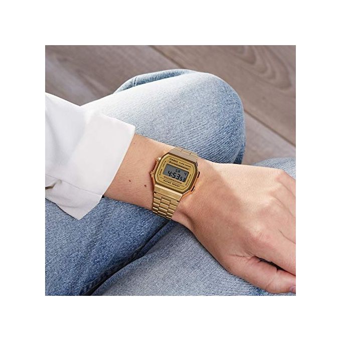 Casio orologio digitale vintage a168wg9ef oro acciaio inox unisex