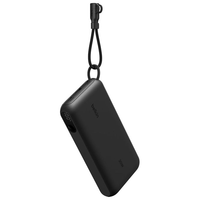 Belkin BPB030HQBK BOOSTCHARGE PWRBANK Power Bank 20000mAh con Display e Cavo USB-C Integrato 45W colore Nero