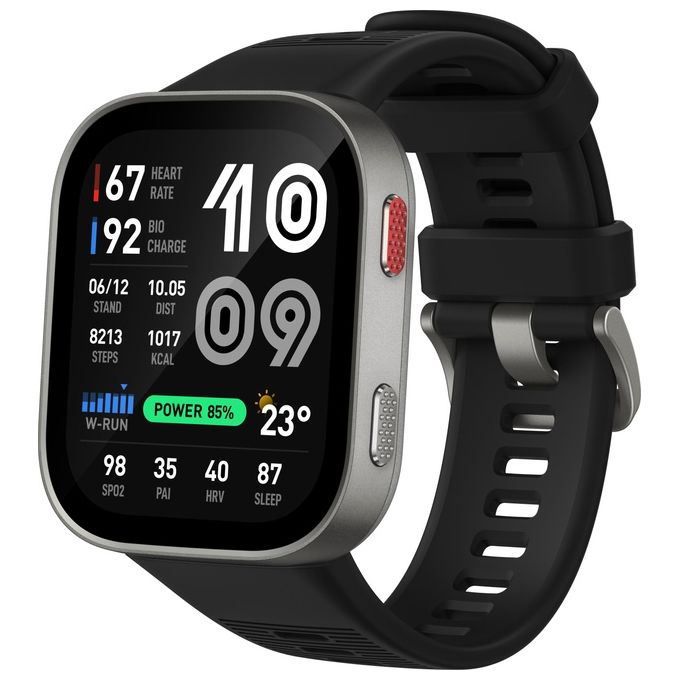 Amazfit A2568 Bip Max Smartwatch AMOLED 2.07'' GPS 4GB Mappe Offline 150+ Sport 5 ATM Autonomia 20 Giorni colore Argento