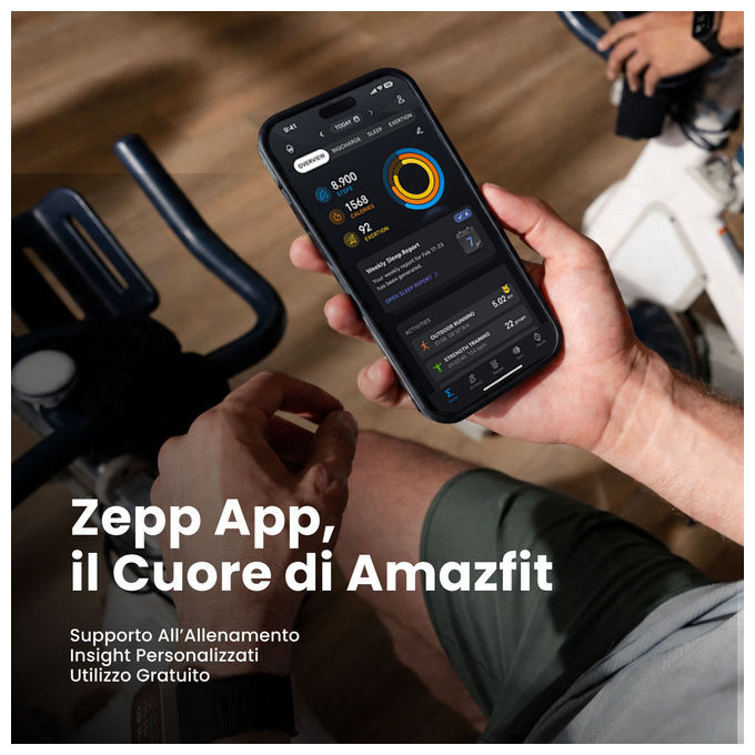 Amazfit A2568 Bip Max Smartwatch AMOLED 2.07'' GPS 4GB Mappe Offline 150+ Sport 5 ATM Autonomia 20 Giorni colore Argento