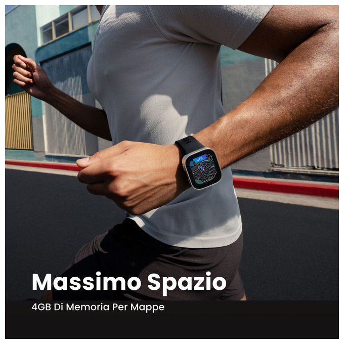 Amazfit A2568 Bip Max Smartwatch AMOLED 2.07'' GPS 4GB Mappe Offline 150+ Sport 5 ATM Autonomia 20 Giorni colore Argento