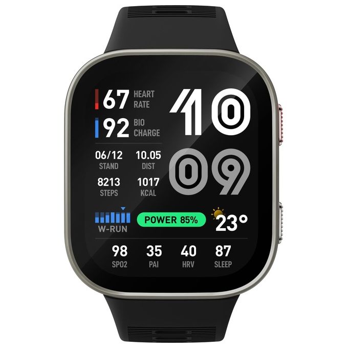 Amazfit A2568 Bip Max Smartwatch AMOLED 2.07'' GPS 4GB Mappe Offline 150+ Sport 5 ATM Autonomia 20 Giorni colore Argento