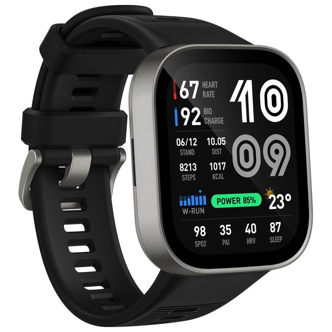 Amazfit A2568 Bip Max Smartwatch AMOLED 2.07'' GPS 4GB Mappe Offline 150+ Sport 5 ATM Autonomia 20 Giorni colore Argento