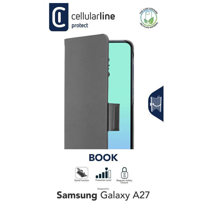 Cellularline BOOK3GALA27K Book Case Cover Samsung Galaxy A27 Custodia a Libro Chiusura Magnetica Tasca Carte colore Nero
