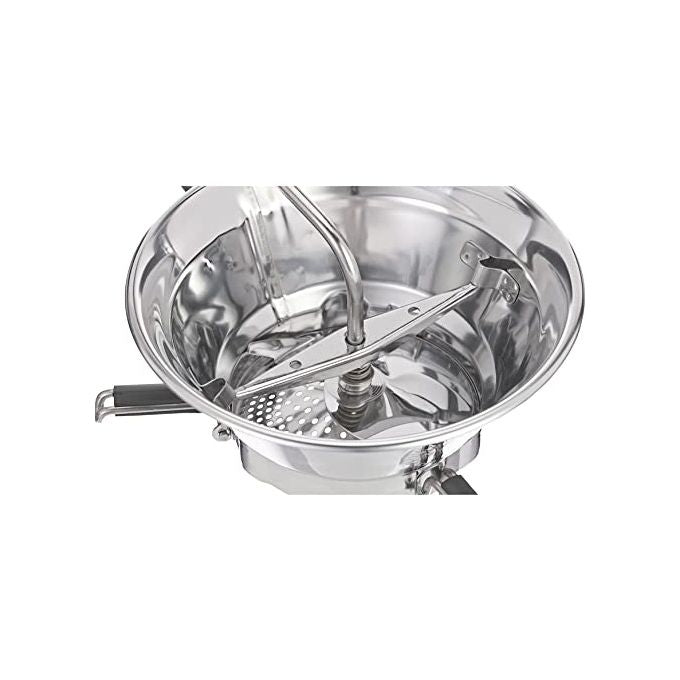 Moulinex A40106 Classic - Passaverdure manuale, 2 dischi in acciaio inox (fino a 19 cm), capacita' variabile secondo contenitore, corpo e dischi in acciaio inox, smontabile e lavabile in lavastoviglie, piedini pieghevoli antiscivolo, appendibile, colore i