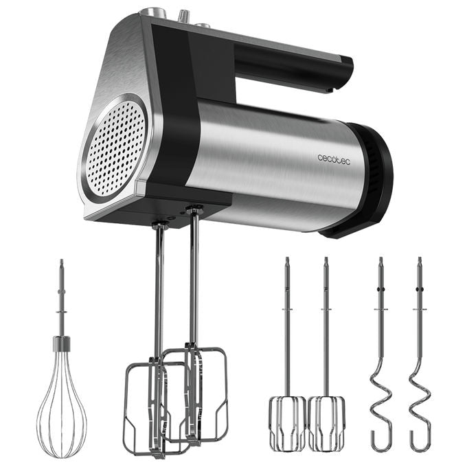 Cecotec POWERTWIST500 Full Steel Batedeira 500 W 5 Velocita' Funzione Turbo Accessori in Acciaio Inossidabile colore Acciaio