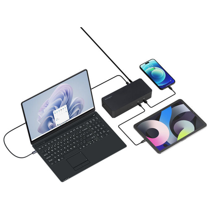 Kensington K32803EU Docking station SD4843P EQ senza driver con tripla uscita video USB C 10 Gbps supporto fino a 3 monitor 5 porte USB 3.2 Gen2 100 W Power Delivery colore Nero