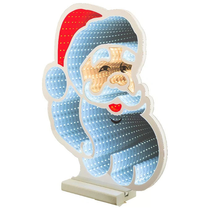 DomoDomo 9X19X31[CM] Babbo Natale luminoso in poliresina con 8 micro LED bianco caldo timer 6 18 h alimentazione 2 x AAA colore Multicolore