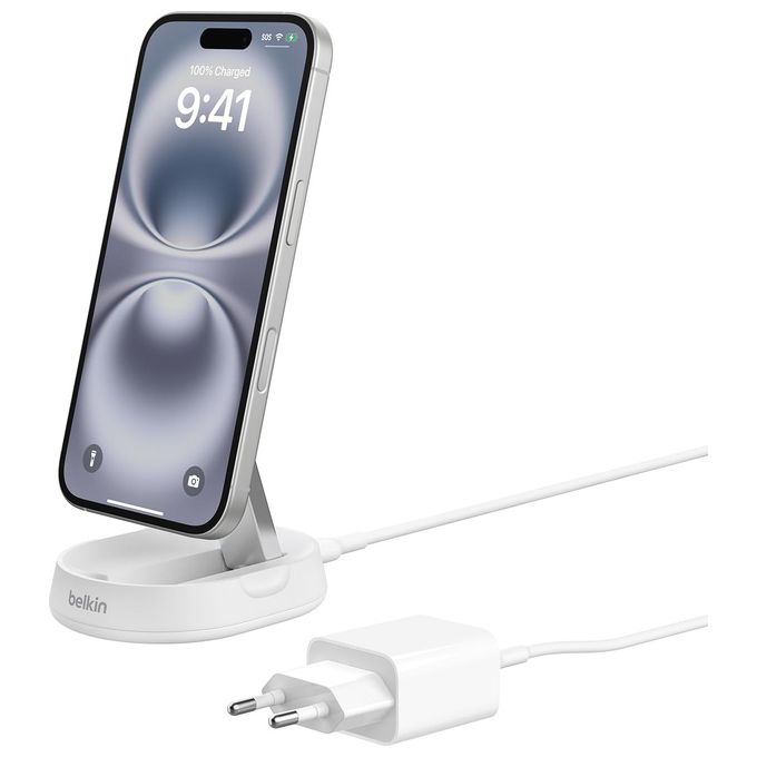 Belkin WIC008BTGRNCV2 BoostCharge Pro Caricabatterie da Auto Wireless 15W Qi2 con Supporto Magnetico colore Grigio