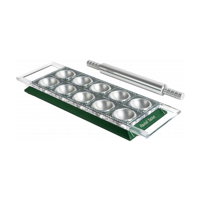 Marcato 8000011005362 Ravioli Tablet per 10 Ravioli in Alluminio Anodizzato colore Verde