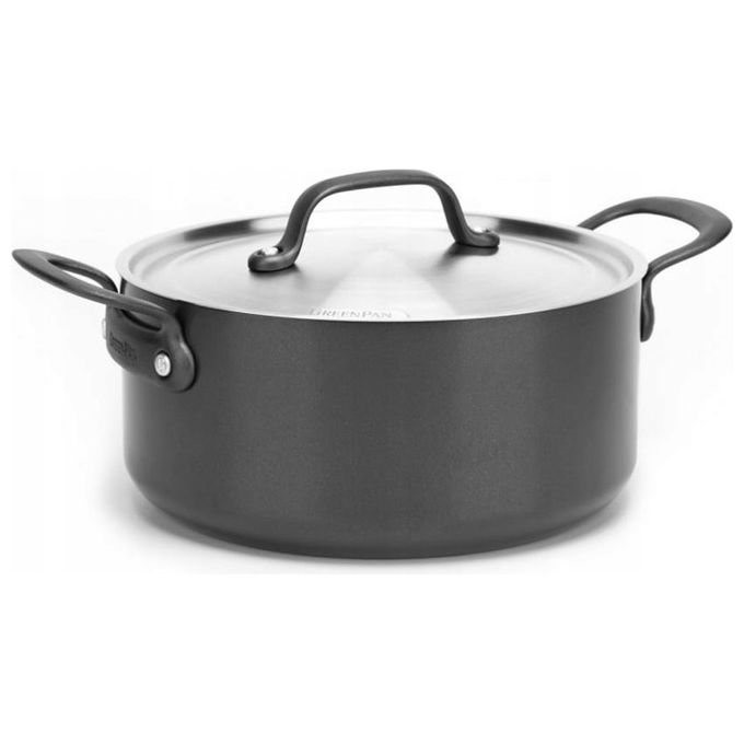 GreenPan 005878C9-6916-4875-B152-D4E4DE14BA51 Barcelona Pro Casseruola in Alluminio con Rivestimento Ceramico 24 cm colore Nero
