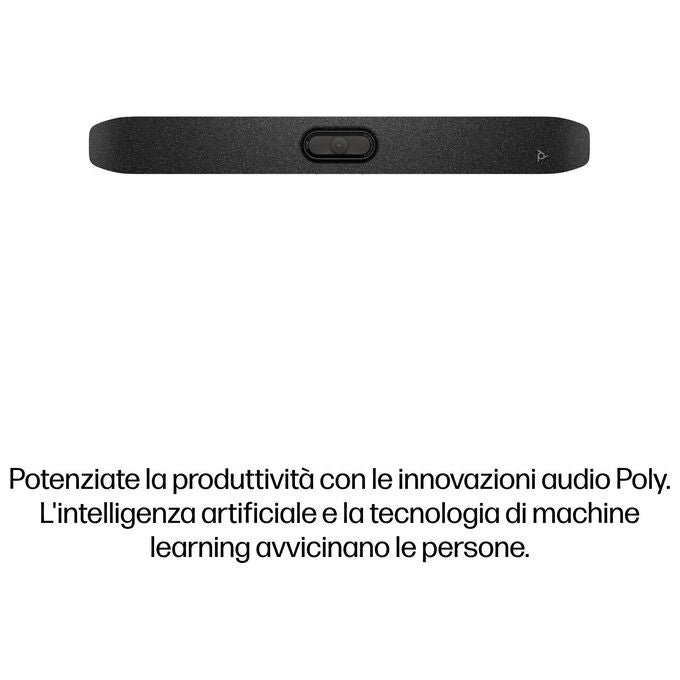 HP A9DD8AA Poly Studio V12 USB Barra video 4K Ultra HD Risoluzione 3840 x 2160 Pixel Zoom digitale 5x Wi-Fi Bluetooth colore Bianco