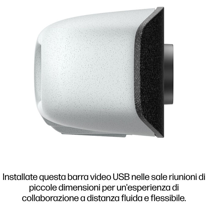 HP A9DD8AA Poly Studio V12 USB Barra video 4K Ultra HD Risoluzione 3840 x 2160 Pixel Zoom digitale 5x Wi-Fi Bluetooth colore Bianco