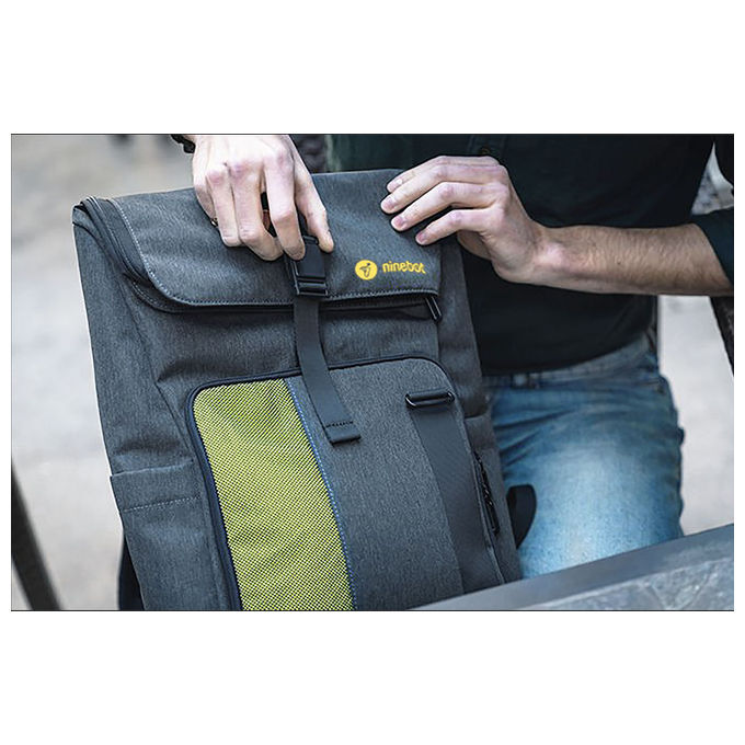 Ninebot by Segway AA.00.0010.52 Zaino per Laptop fino a 15.6'' 3 Scomparti Poliestere Resistente all'Acqua colore Grigio Giallo
