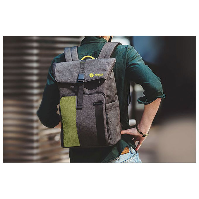 Ninebot by Segway AA.00.0010.52 Zaino per Laptop fino a 15.6'' 3 Scomparti Poliestere Resistente all'Acqua colore Grigio Giallo