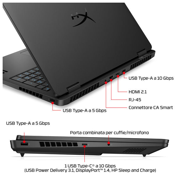 HP E4EW7EA OMEN 16 Laptop Intel Core Ultra 9 32 GB DDR5-SDRAM NVIDIA GeForce RTX 5070 2.5K 240 Hz colore Nero