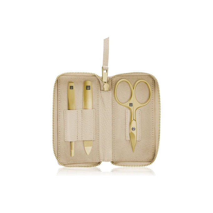 Zwilling 97747-001-0 Premium Gold Conjunto di Manicure in Acciaio Inox con Custodia da Viaggio Colore Beige e Dorato