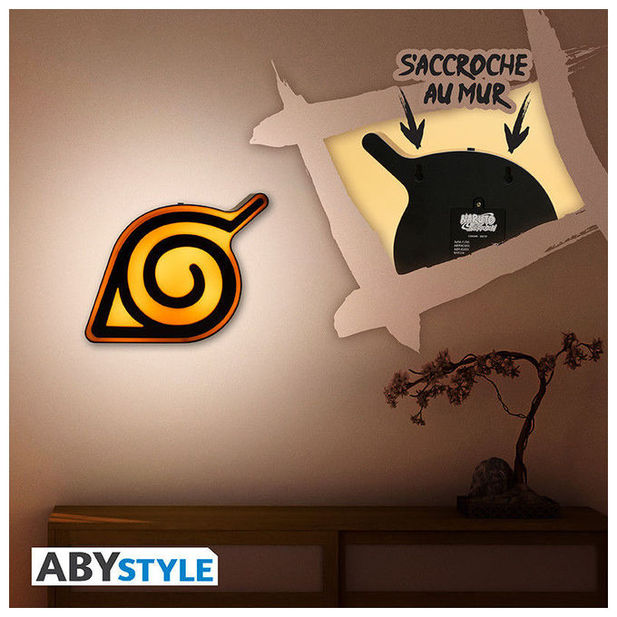 ABYstyle, Lampada Konoha Naruto Shippuden, LED Multicolore, Plastica