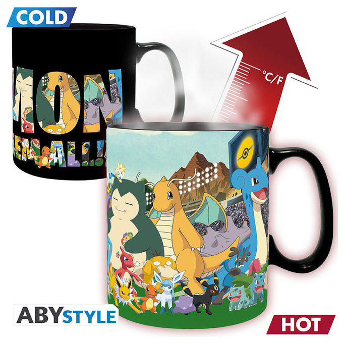 ABYstyle ABYMUGA591 Pokémon Tazza Termica Heat Change Gotta Catch Em All 460 ml colore Multicolore