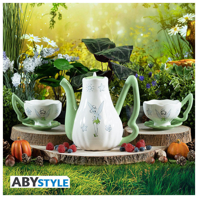 Abystyle Set Teiera e Tazze Disney Peter Pan Trilli Ceramica 1.2 L Teiera 200 ml Tazza