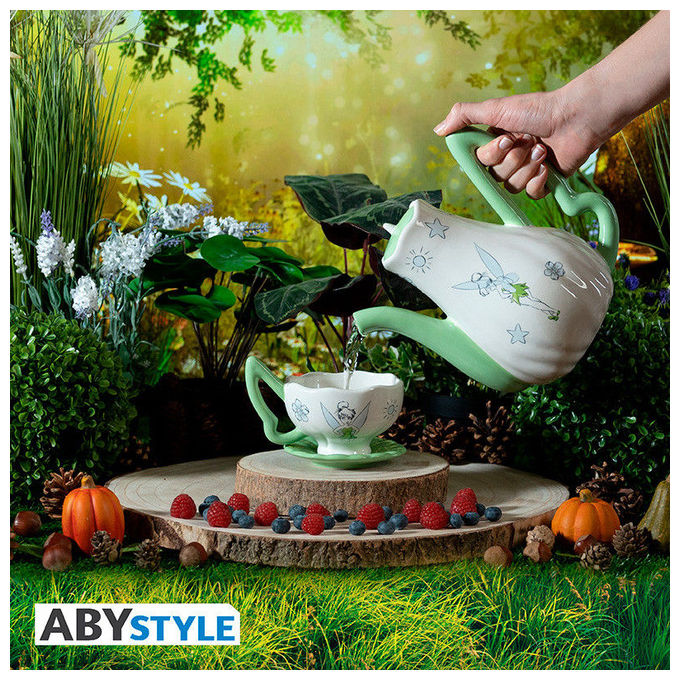 Abystyle Set Teiera e Tazze Disney Peter Pan Trilli Ceramica 1.2 L Teiera 200 ml Tazza