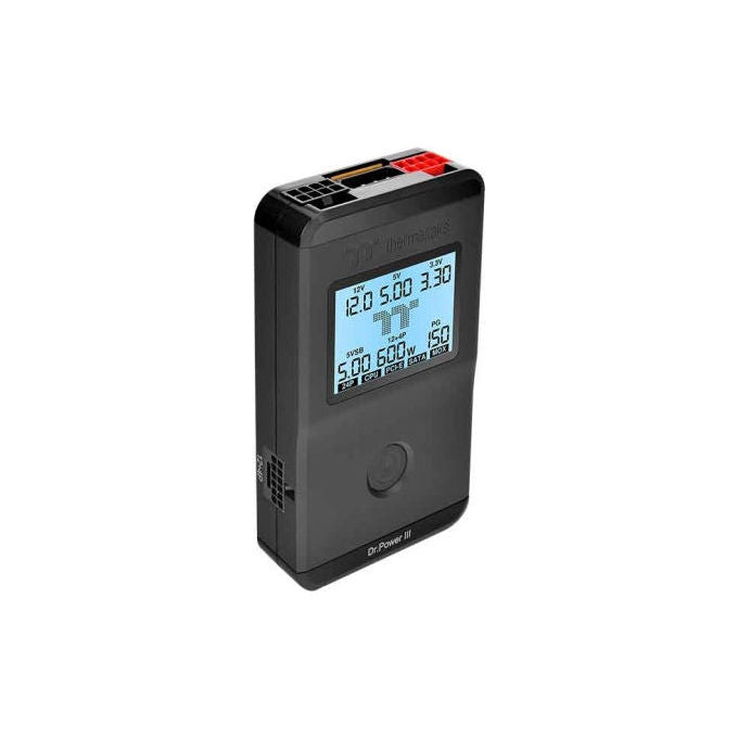 Thermaltake WTH85208II Dr. Power III Tester di alimentatori ATX 24-pin SATA LCD retroilluminato Bianco-Rosso colore Nero