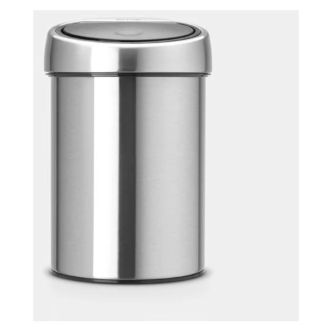 Brabantia 378645 Touch Bin Pattumiera 3 litri Acciaio Inossidabile Opaco Fingerprint Proof Apertura Soft Touch Antigraffio Facile da Pulire Flessibile colore Acciaio Inossidabile Opaco