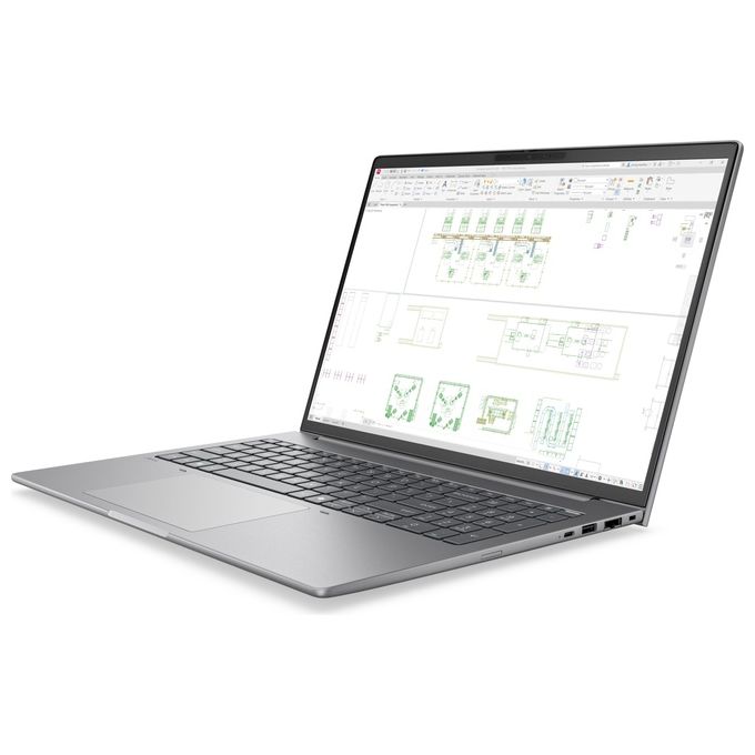 HP DS3X2AT ZBook 8 G2i Laptop Copilot+ PC Intel Core Ultra 7 48 GB DDR5 1 TB SSD Wi-Fi 7 Windows 11 Pro colore Argento