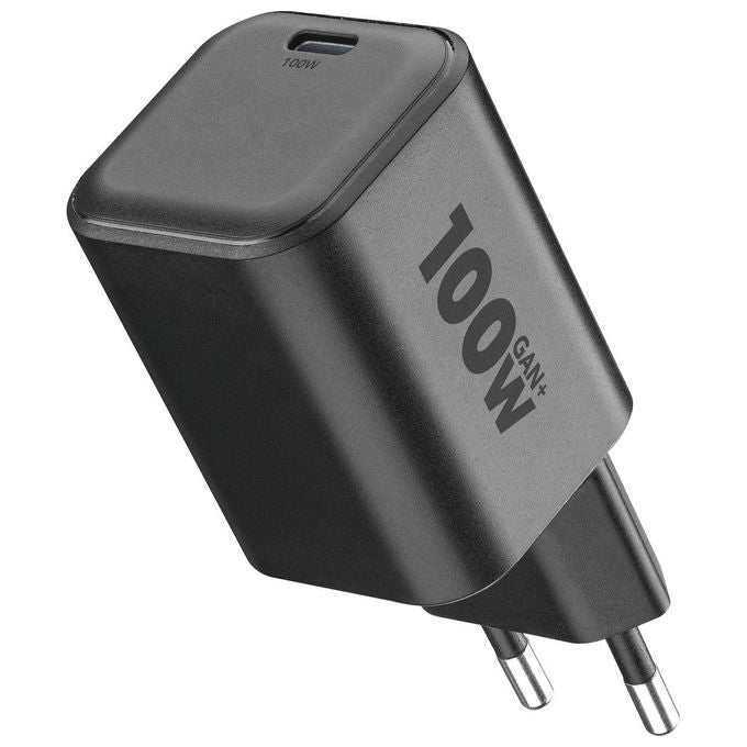 Cellular Line ACHKITGAN100WLAPK Caricabatterie da Rete USB-C 100W GaN+ Power Delivery con Cavo USB-C 2m colore Nero