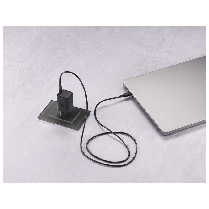 Cellular Line ACHKITGAN100WLAPK Caricabatterie da Rete USB-C 100W GaN+ Power Delivery con Cavo USB-C 2m colore Nero